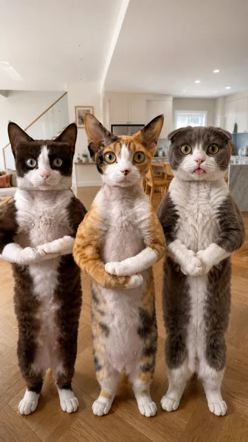 Three cats in one image, making the intended pet ambiguous